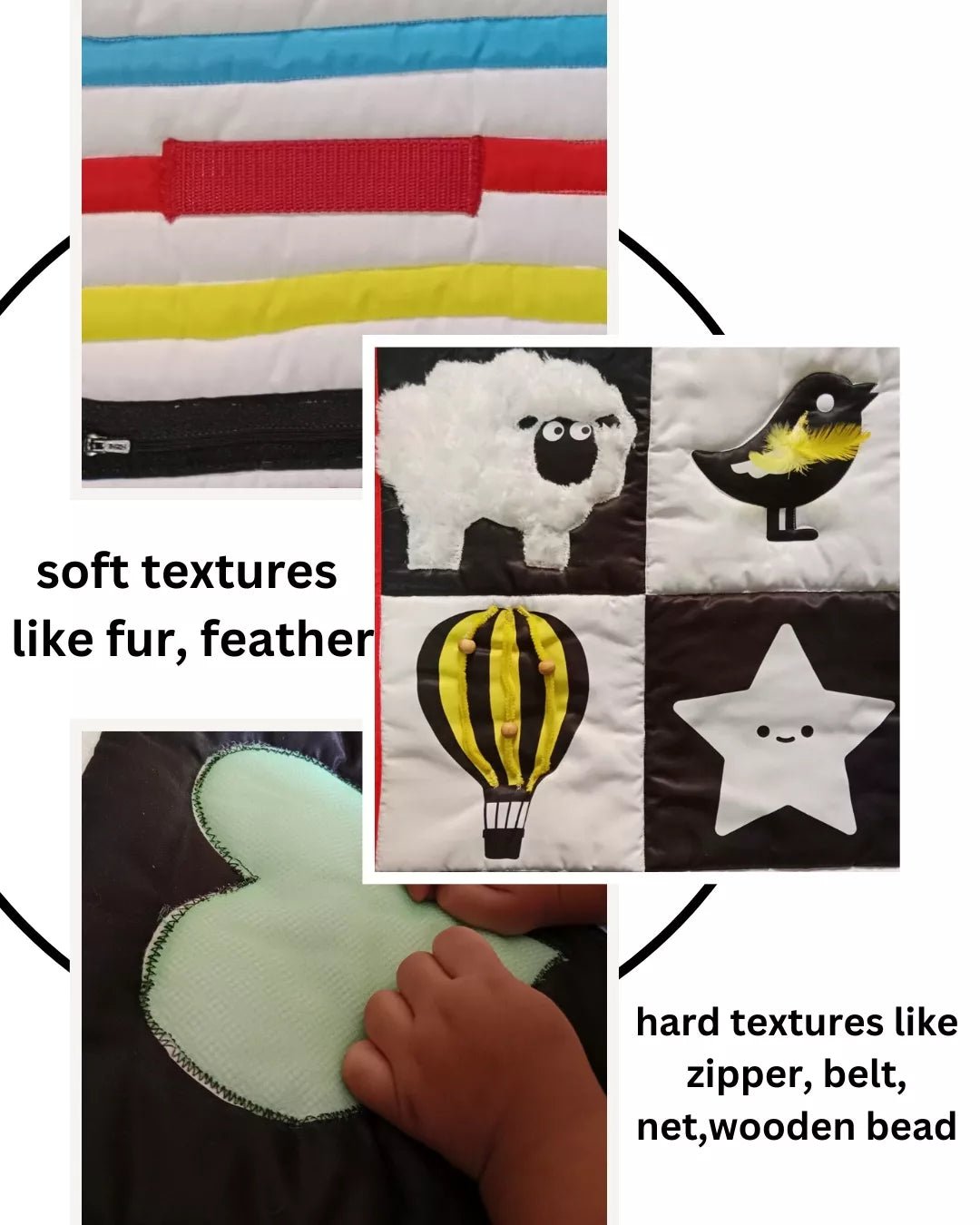 Newborn Sensory Black & White High Contrast Playmat – Play Mats on Brown Living™. SKU: NSPBW. Img 2.