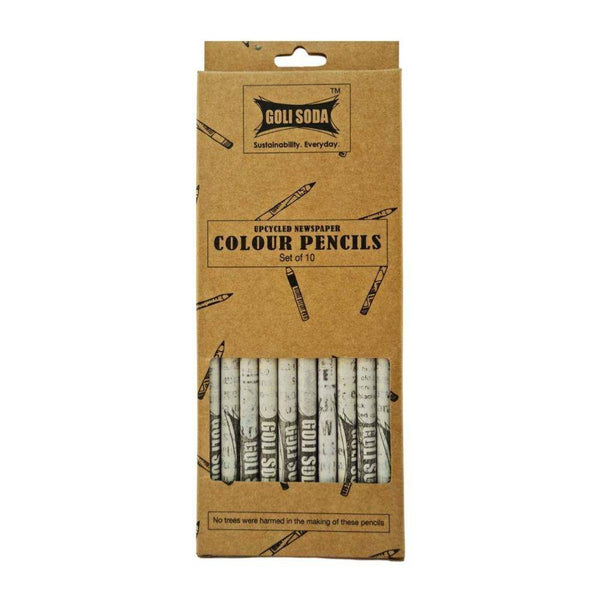 Newspaper Colour Pencils 10 Colours | Verified Sustainable Pencils on Brown Living™