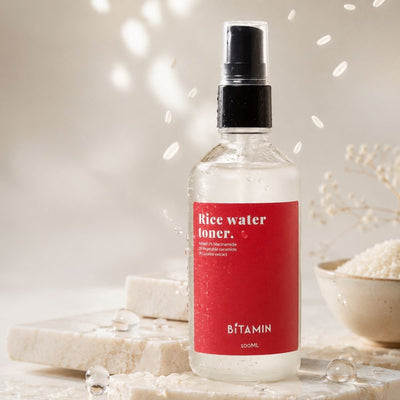 Niacinamide & Rice Water Toner with Ceramides |25% Rice Extract |100ml – Face Toner on Brown Living™. SKU: ricewatertoner. Img 1.