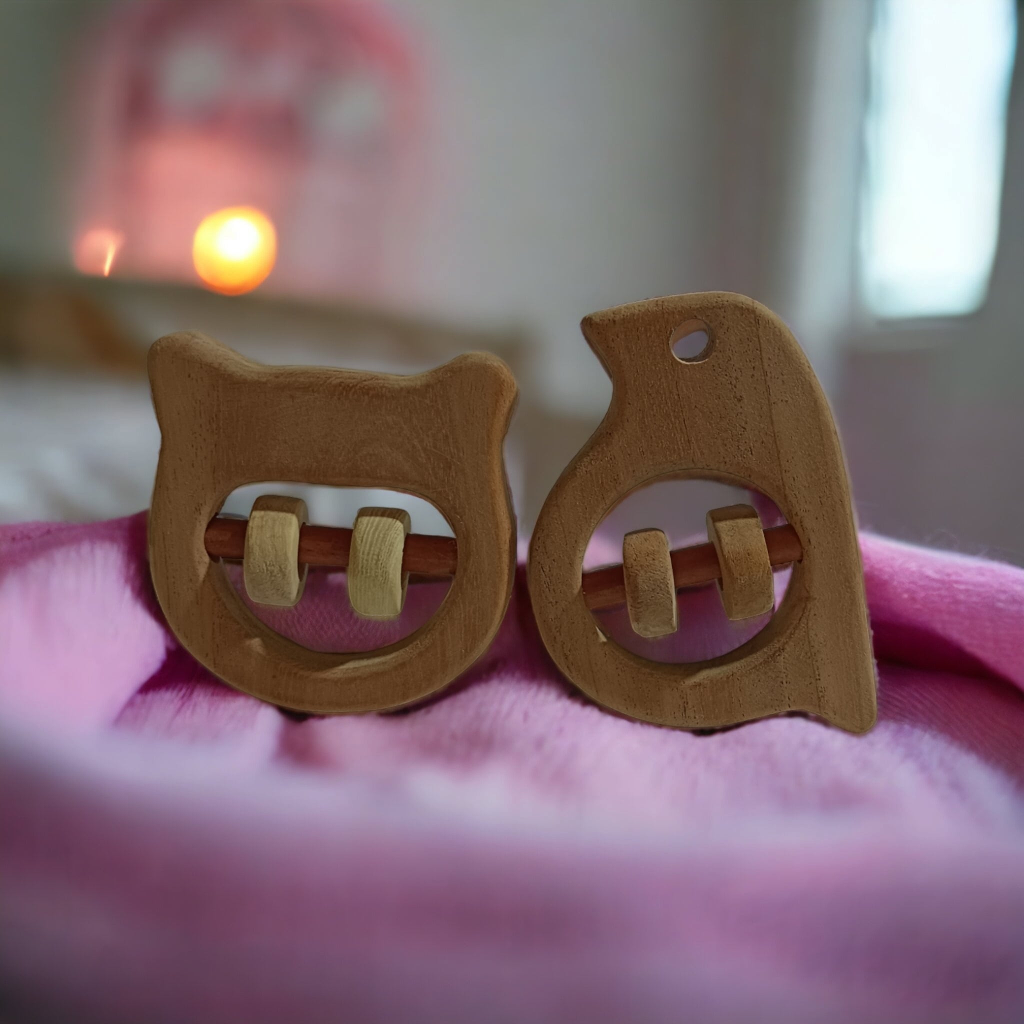 Nice Sound Making Neem Wooden Rattles For Toddlers – Baby Rattles on Brown Living™. SKU: R_HPHD-SPR. Img 5.
