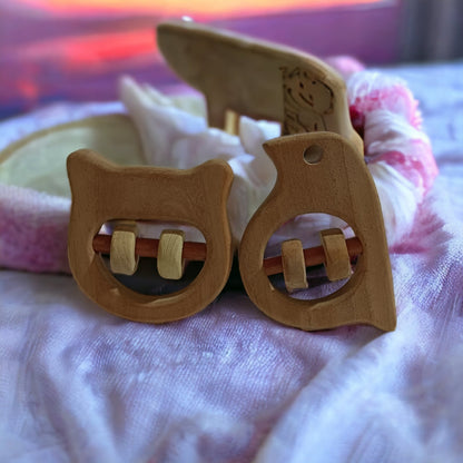 Nice Sound Making Neem Wooden Rattles For Toddlers – Baby Rattles on Brown Living™. SKU: R_HPHD-SPR. Img 2.