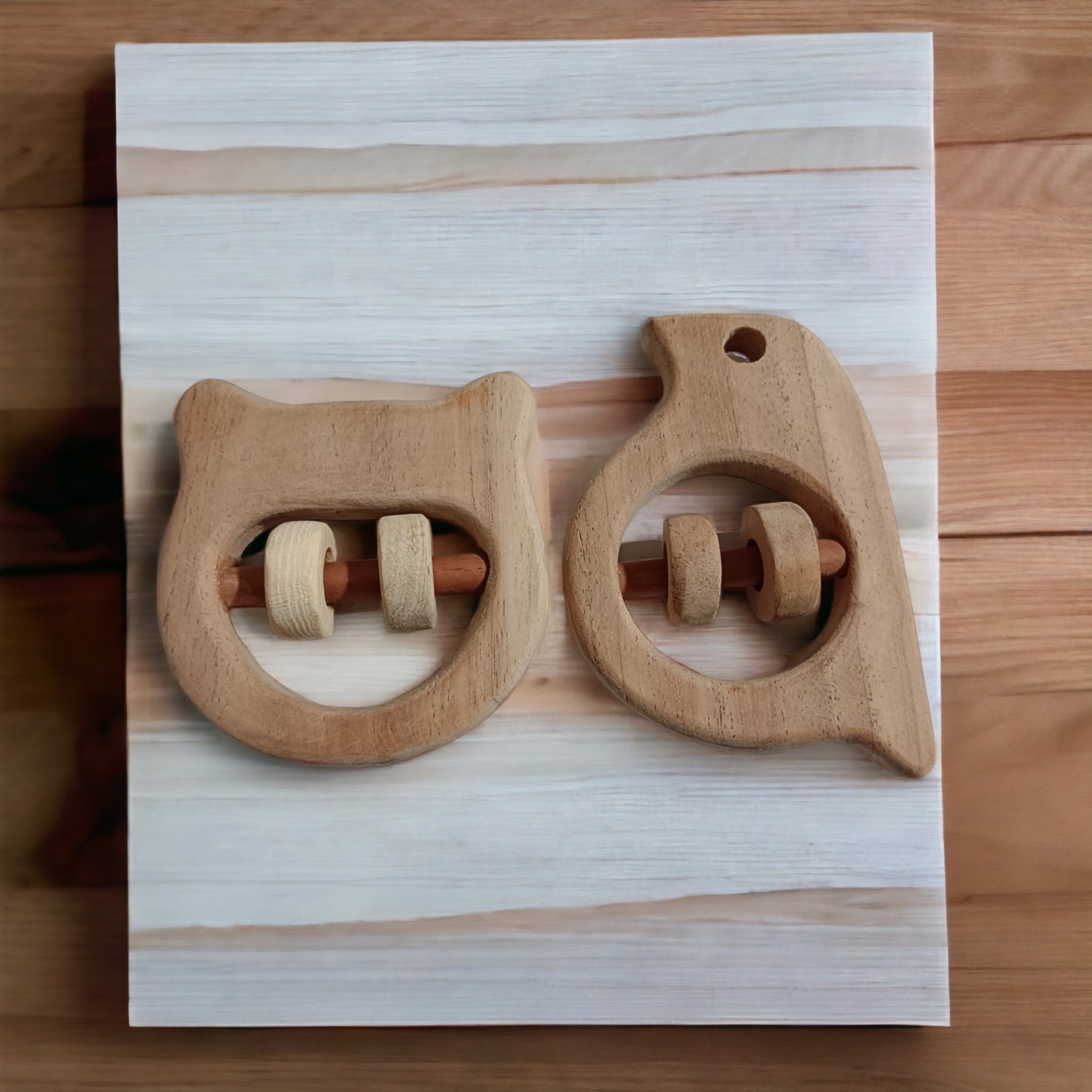 Nice Sound Making Neem Wooden Rattles For Toddlers – Baby Rattles on Brown Living™. SKU: R_HPHD-SPR. Img 4.