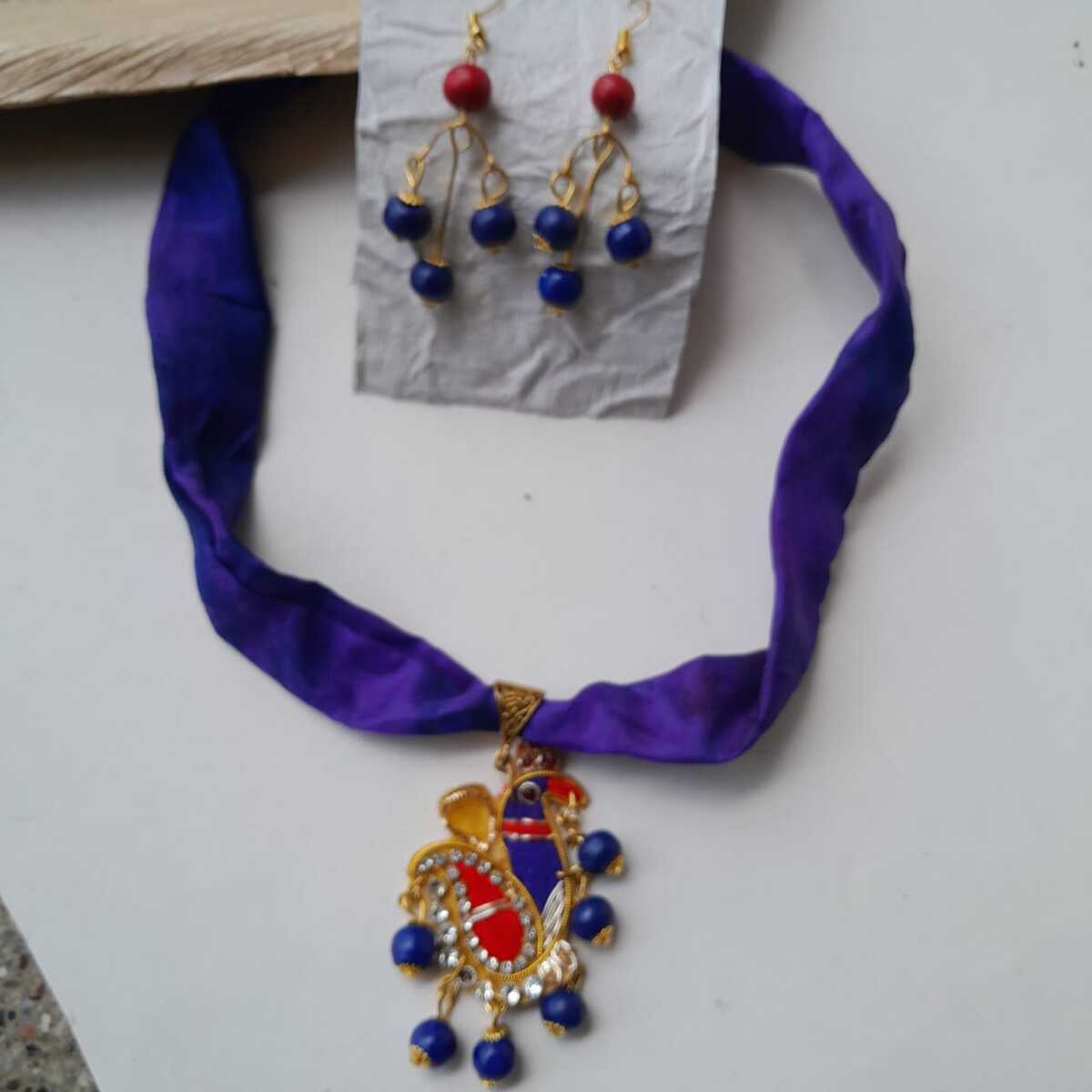 Soft Silk Fabric Necklace Set | Verified Sustainable by Brown Living™