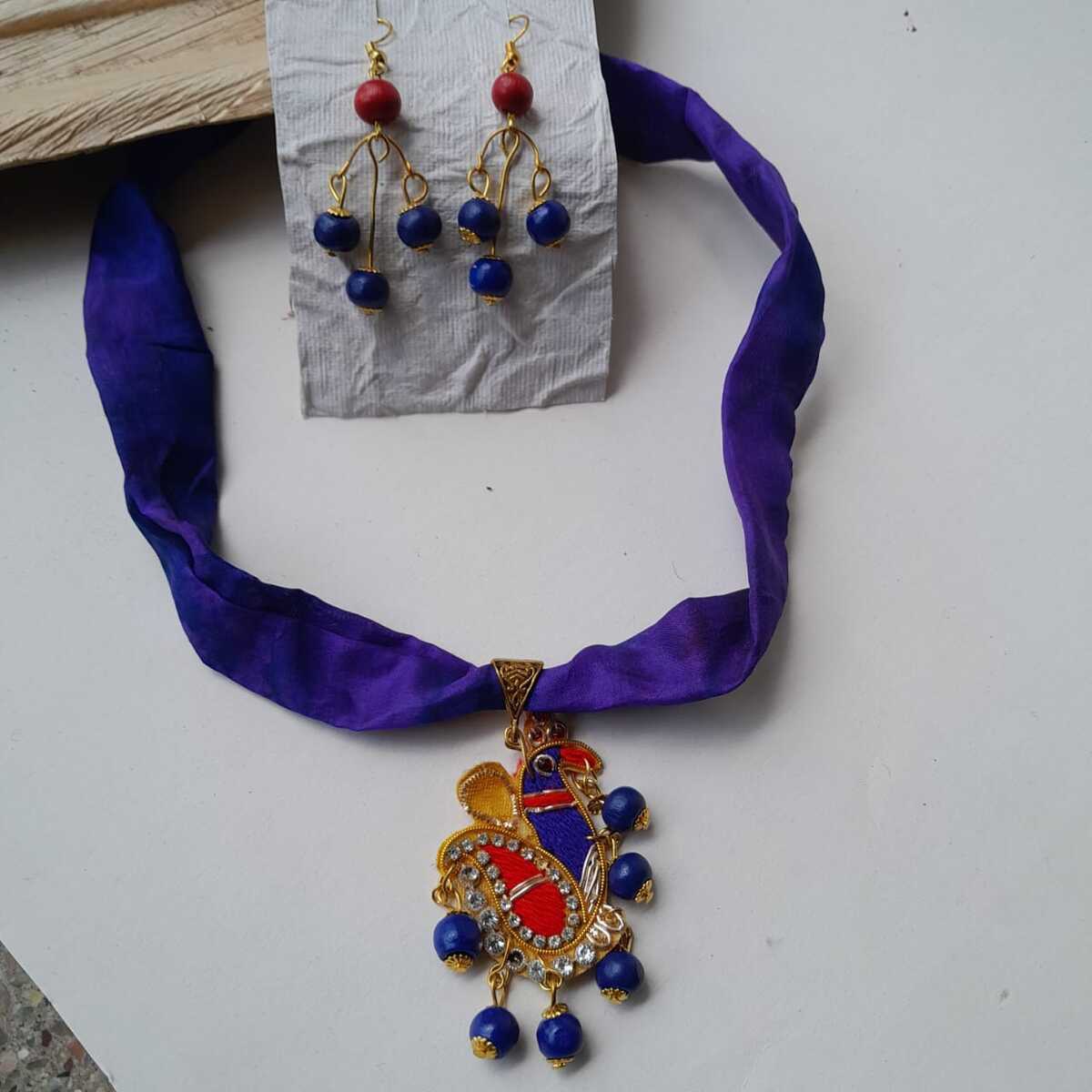 Soft Silk Fabric Necklace Set | Verified Sustainable by Brown Living™