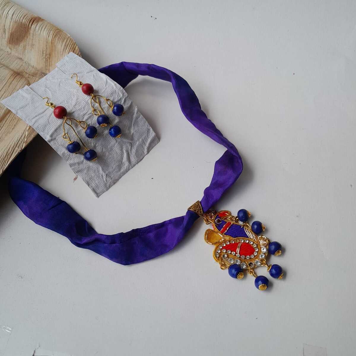 Soft Silk Fabric Necklace Set | Verified Sustainable by Brown Living™