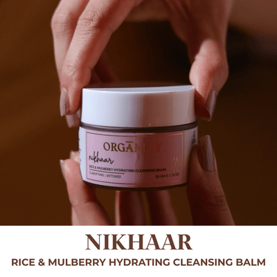 Nikhaar - Rice & Mulberry Hydrating Cleansing Balm – Face Cleanser on Brown Living™. SKU: ORG-NIKH-CB50. Img 4.