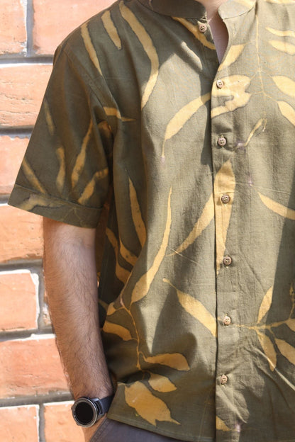 Nilgiri Khadi Cotton Shirt | Handwoven Classic Men’s Casual Wear – Mens Shirt on Brown Living™. SKU: NS04. Img 4.