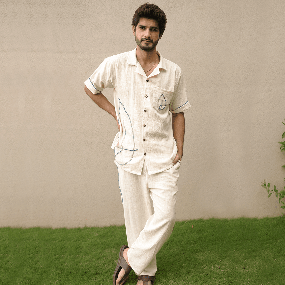 Nilgiri Unisex Pant | Sustainable Cotton Comfort Fit Trousers – Mens Pants on Brown Living™. SKU: 5GA00011. Img 1.