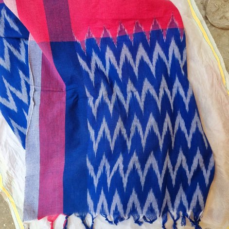 Nilkantha Ikat Pochampally Handloom Cotton Dupatta | Verified Sustainable by Brown Living™