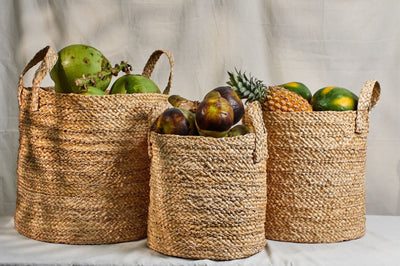Nira – Banana Fiber Storage Basket – Baskets & Boxes on Brown Living™. SKU: S-009. Img 1.