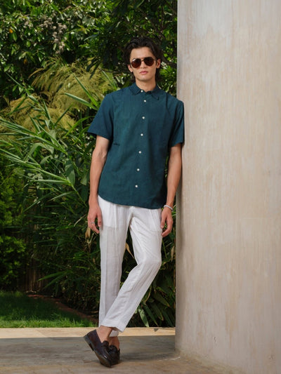 Nitya - Natural Dyed Half Sleeve Shirt – Mens Shirt by Vasudhaa Vastrram available on Brown Living™. S . SKU: VDYHS6S001M5009. Img 1.