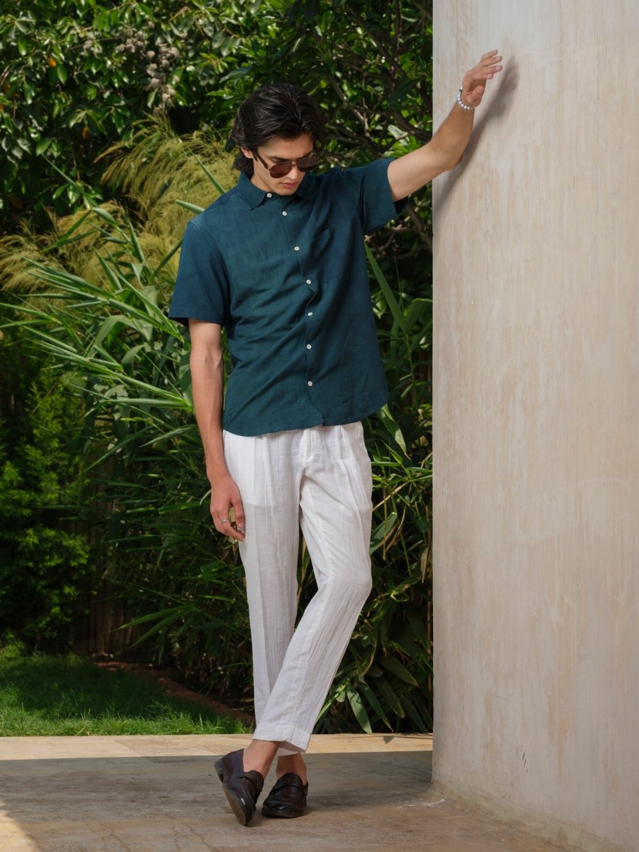 Nitya - Natural Dyed Half Sleeve Shirt – Mens Shirt by Vasudhaa Vastrram available on Brown Living™. S . SKU: VDYHS6S001M5009. Img 2.