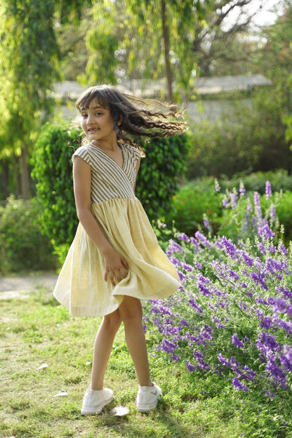 No Rules Dress | Handwoven Handspun Cotton Dress for Kids – Kids Daywear Sets on Brown Living™. SKU: XGYSDA. Img 1.