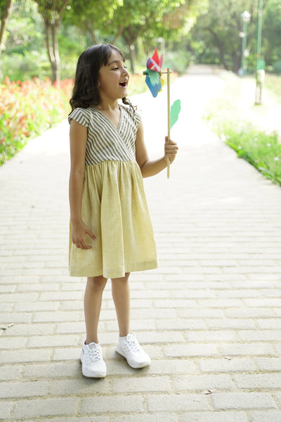 No Rules Dress | Handwoven Handspun Cotton Dress for Kids – Kids Daywear Sets on Brown Living™. SKU: XGYSDA. Img 2.