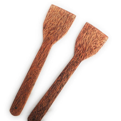 Non - Stick Coconut Wooden Spatula (Set of 2) – Cutlery on Brown Living™. SKU: Spatula - 001. Img 3.