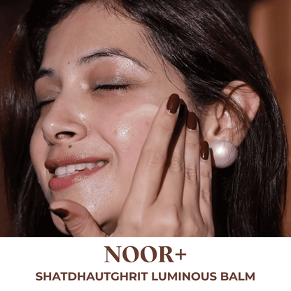 Noor+ Shatdhautghrit Luminous Balm – Face Cream on Brown Living™. SKU: ORG-NOOR-BALM-50. Img 6.
