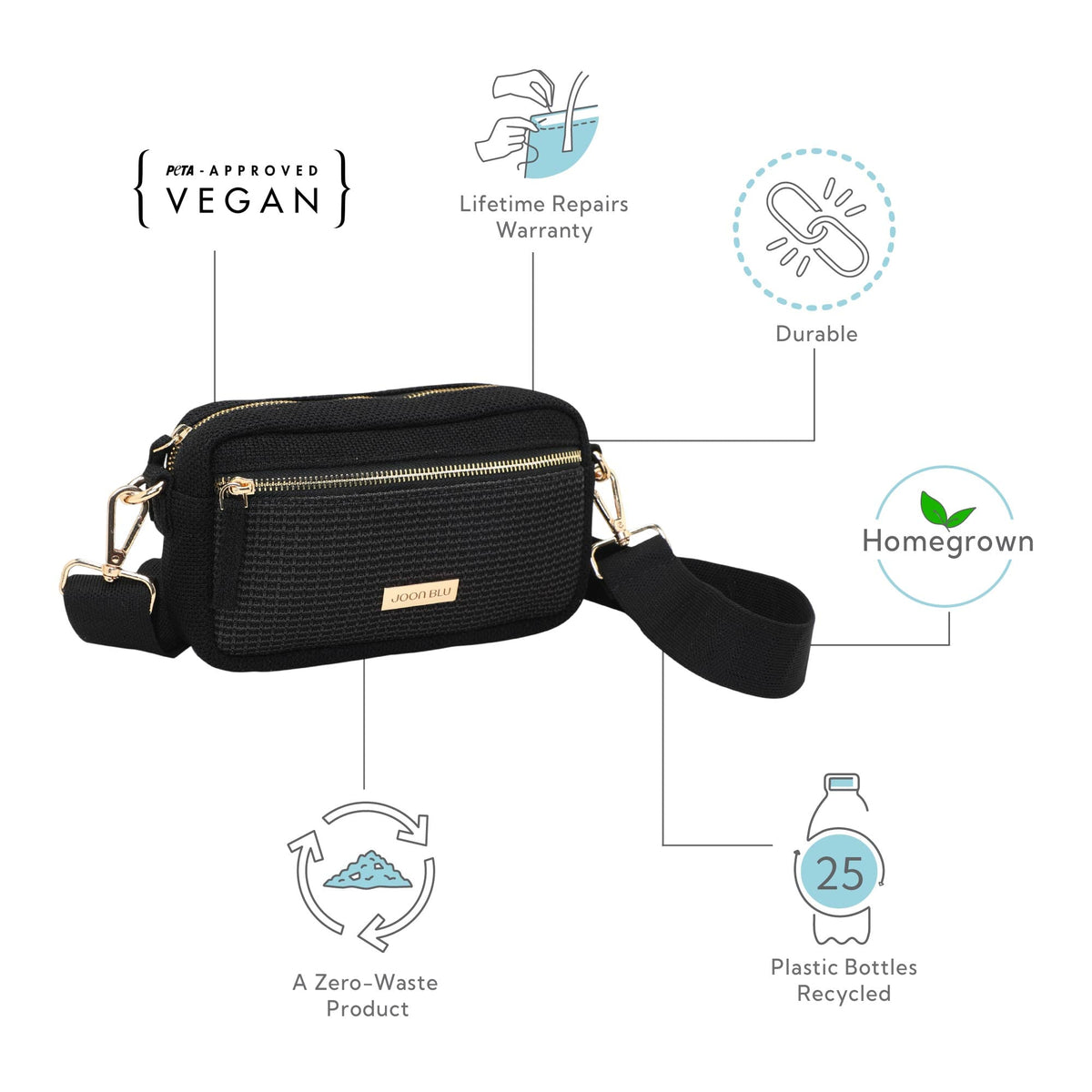 Nylah Sling Bag | Made From Recycled Plastic Yarn – Sling Bag on Brown Living™. SKU: NSling001. Img 10.