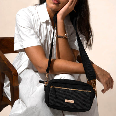 Nylah Sling Bag | Made From Recycled Plastic Yarn – Sling Bag on Brown Living™. SKU: NSling002. Img 7.