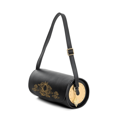 Nyx - Black Apple Leather Handbag | Vegan Leather Designer Handbag – Womens Handbag on Brown Living™. SKU: DGH - 4007. Img 5.