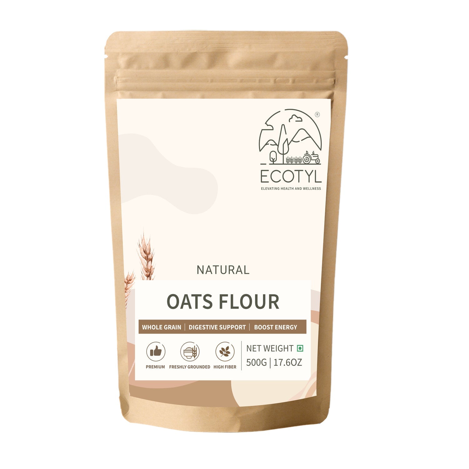 Oats Flour | Wholesome Flour | High Fibre | 500g – Healthy Snacks on Brown Living™. SKU: ECOTYL00051. Img 5.