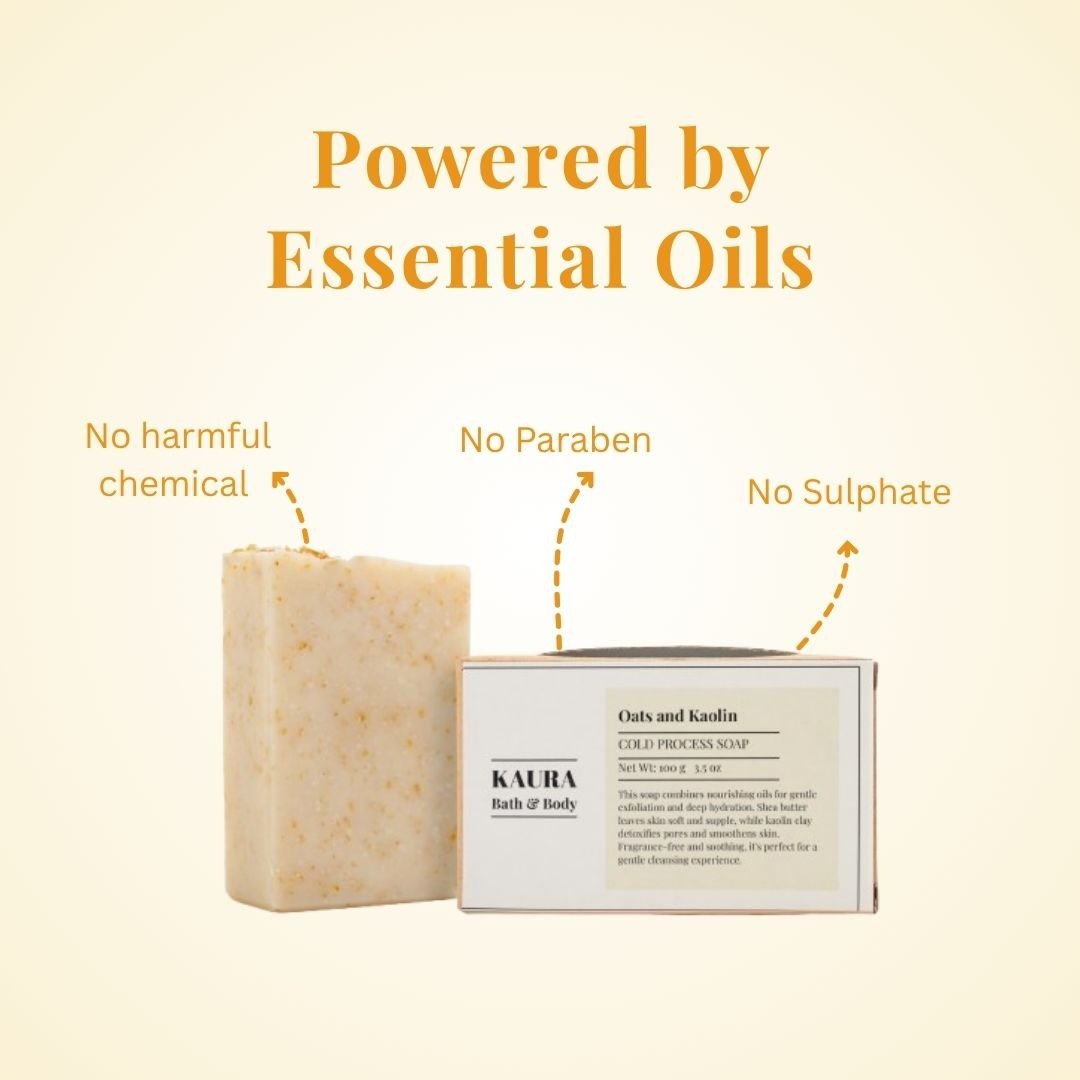 Oats & Kaolin Clay Soap Bar for Gentle Skin Care | 100g – Body Soap on Brown Living™. SKU: KI305. Img 8.