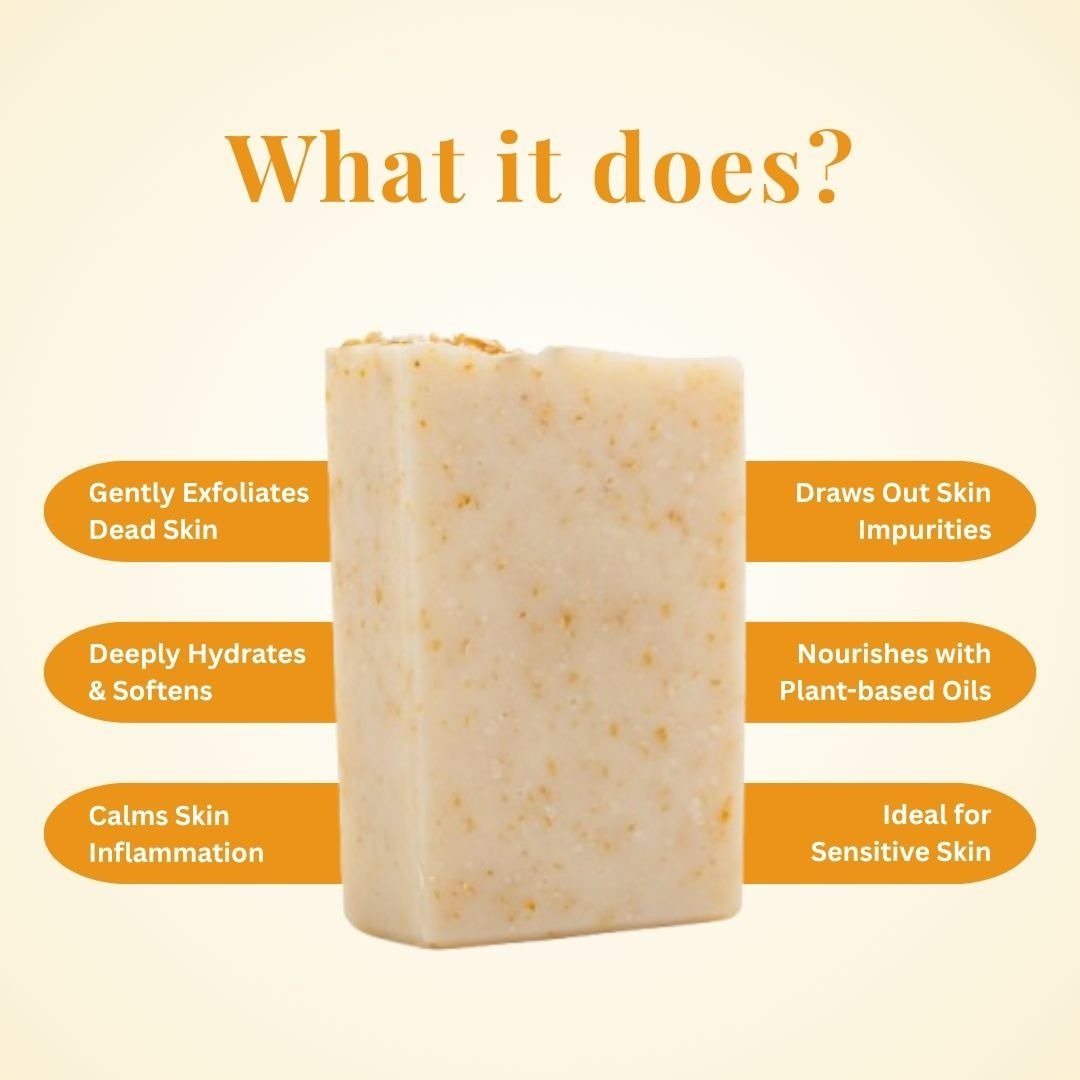 Oats & Kaolin Clay Soap Bar for Gentle Skin Care | 100g – Body Soap by Kaura available on Brown Living™. . SKU: KI305. Img 4.