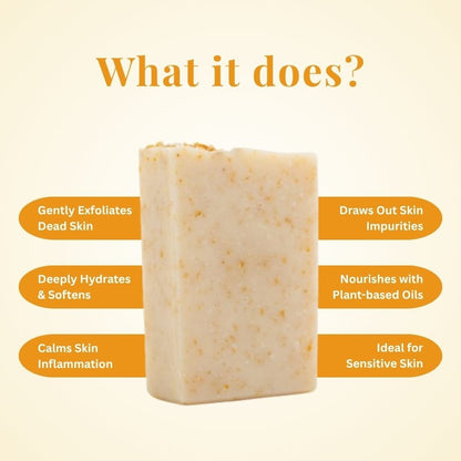 Oats & Kaolin Clay Soap Bar for Gentle Skin Care | 100g – Body Soap on Brown Living™. SKU: KI305. Img 4.