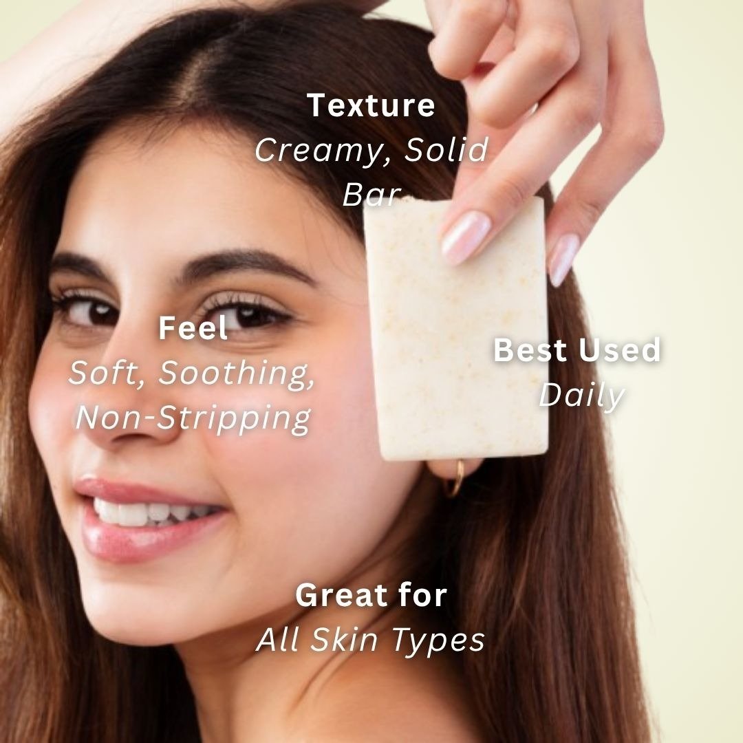 Oats & Kaolin Clay Soap Bar for Gentle Skin Care | 100g – Body Soap on Brown Living™. SKU: KI305. Img 6.