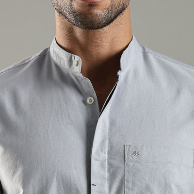 Ocean Blue Cotton Tide Shirt – Simple & Stylish – Mens Shirt on Brown Living™. SKU: CC - SB - F - S. Img 5.