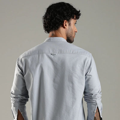 Ocean Blue Cotton Tide Shirt – Simple & Stylish – Mens Shirt on Brown Living™. SKU: CC - SB - F - S. Img 3.