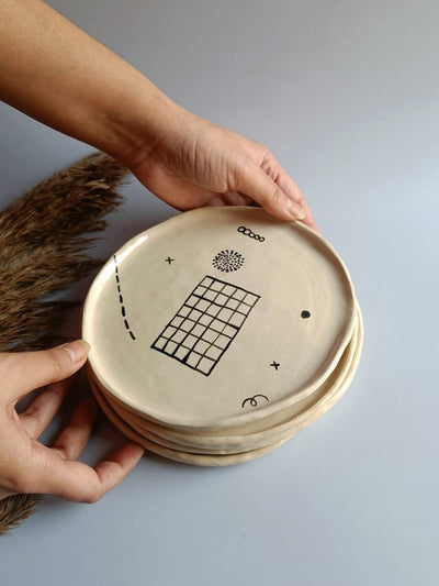 Ocean Flow Quarter Plate - Studio Pottery – Trays & Platters on Brown Living™. SKU: CP1_N. Img 7.