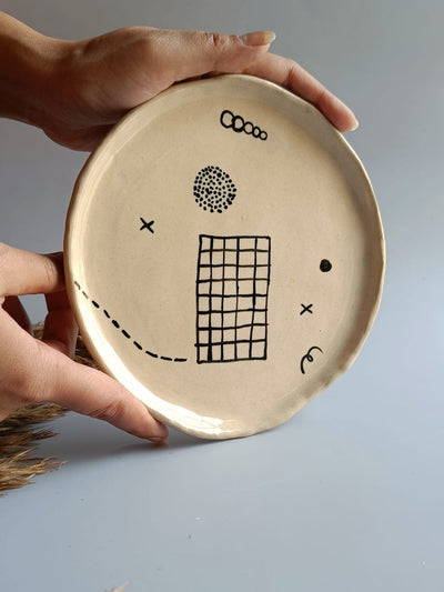 Ocean Flow Quarter Plate - Studio Pottery – Trays & Platters on Brown Living™. SKU: CP1_N. Img 8.