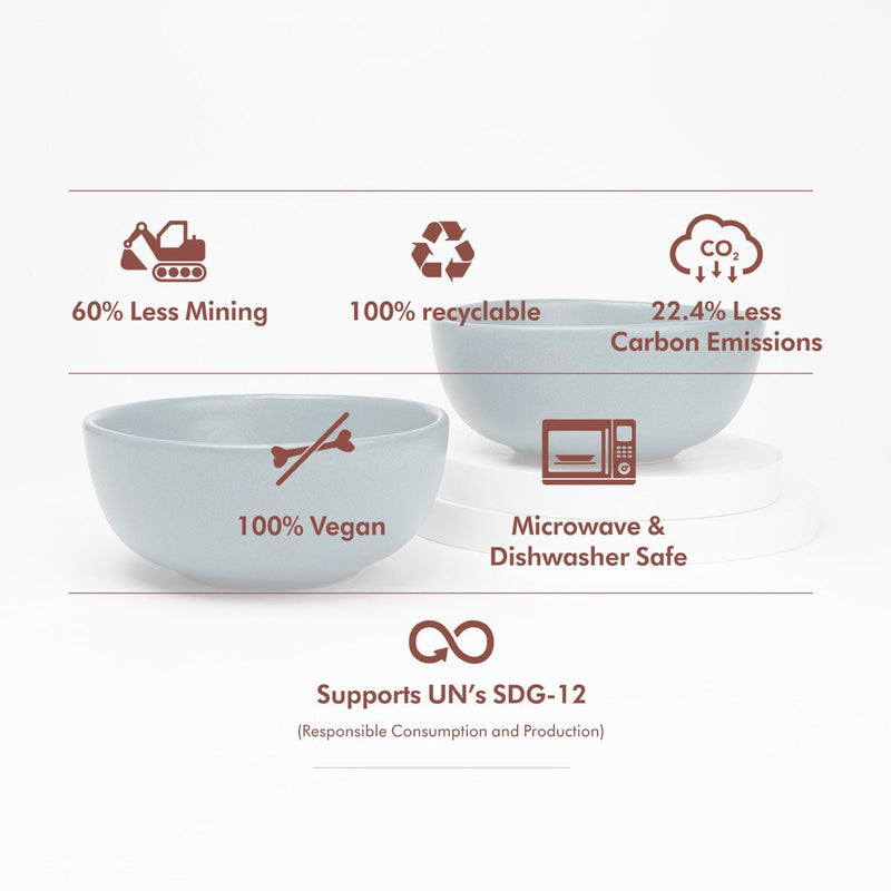 Ocean Recycled Ceramic Bowls | Set of 2 | Verified Sustainable by Brown Living™