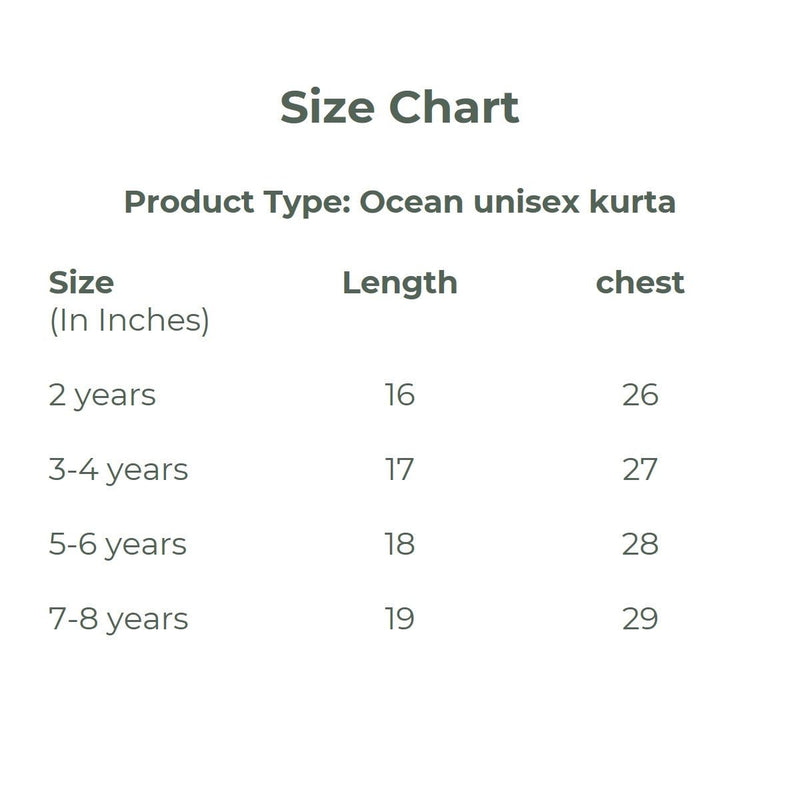 Ocean Unisex 3/4th Kurta | Verified Sustainable Kids Shirts on Brown Living™