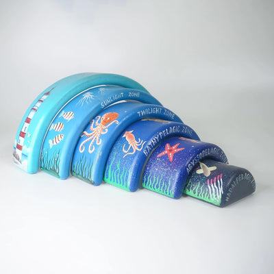 Ocean Zone Wooden Stacker – Learning & Educational Toys on Brown Living™. SKU: ocea - Stack. Img 3.