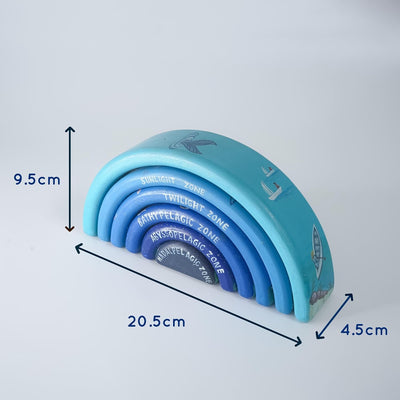 Ocean Zone Wooden Stacker – Learning & Educational Toys on Brown Living™. SKU: ocea - Stack. Img 2.