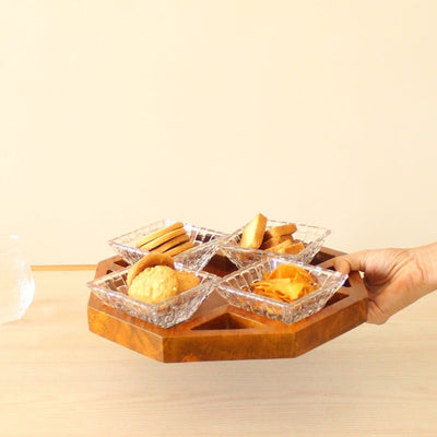 Octagonal Wooden Platter 2.0 – Trays & Platters on Brown Living™. SKU: SP0108. Img 3.