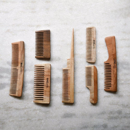Organic Wooden (Neem Wood) Comb, Gift Set of 7