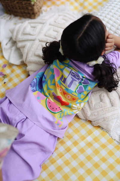 Oh Crab Girls Co - ord Set | Printed Comfortable Kids Outfit – Kids Daywear Sets on Brown Living™. SKU: OCG56M1. Img 3.
