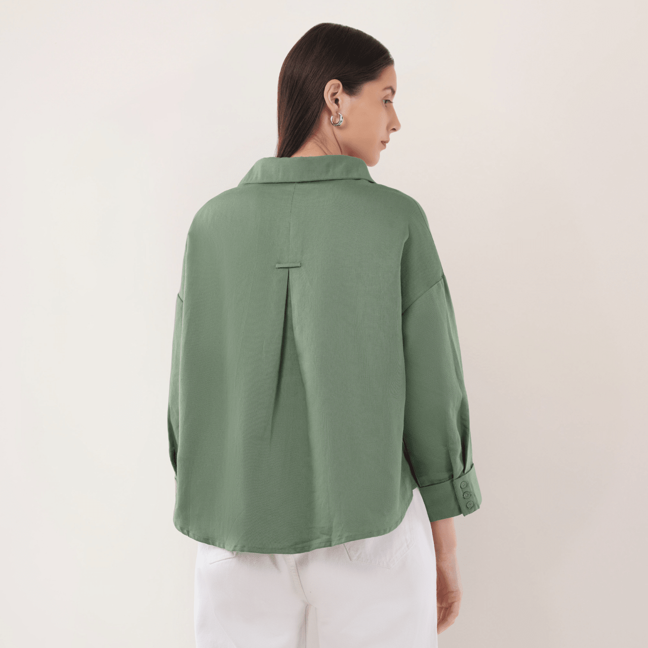 Olive Bloom | Hemp Cotton Sustainable Shirt | Women – Womens Shirt on Brown Living™. SKU: OliveBloom-XS. Img 4.
