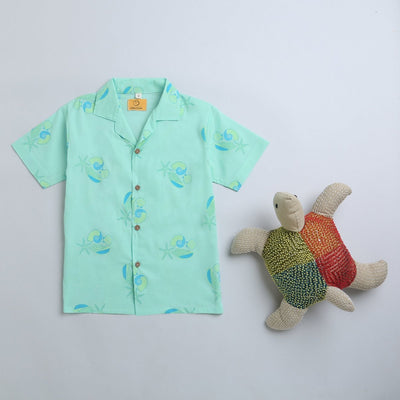 Olive The Seashells - Boys Cotton Shirt – Kids Shirts on Brown Living™. SKU: MITHBS - 077 - 13070. Img 2.
