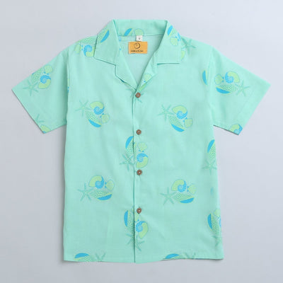 Olive The Seashells - Boys Cotton Shirt – Kids Shirts on Brown Living™. SKU: MITHBS - 077 - 13070. Img 1.