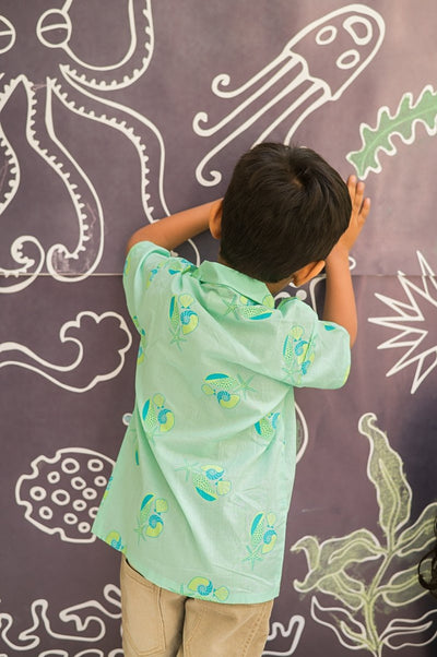 Olive The Seashells - Boys Cotton Shirt – Kids Shirts on Brown Living™. SKU: MITHBS - 077 - 13070. Img 6.