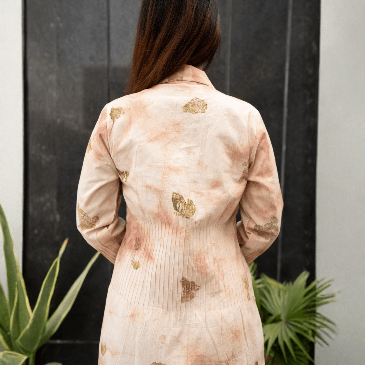 Onion Petal Mist Eco - Printed Dress for Women – Womens Dress on Brown Living™. SKU: AAYU-00171. Img 5.