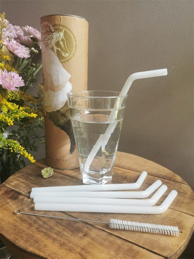 Opal Glass Straws Reusable (set of 6) – Drinking Straws & Stirrers on Brown Living™. SKU: Opal - 6GS. Img 3.