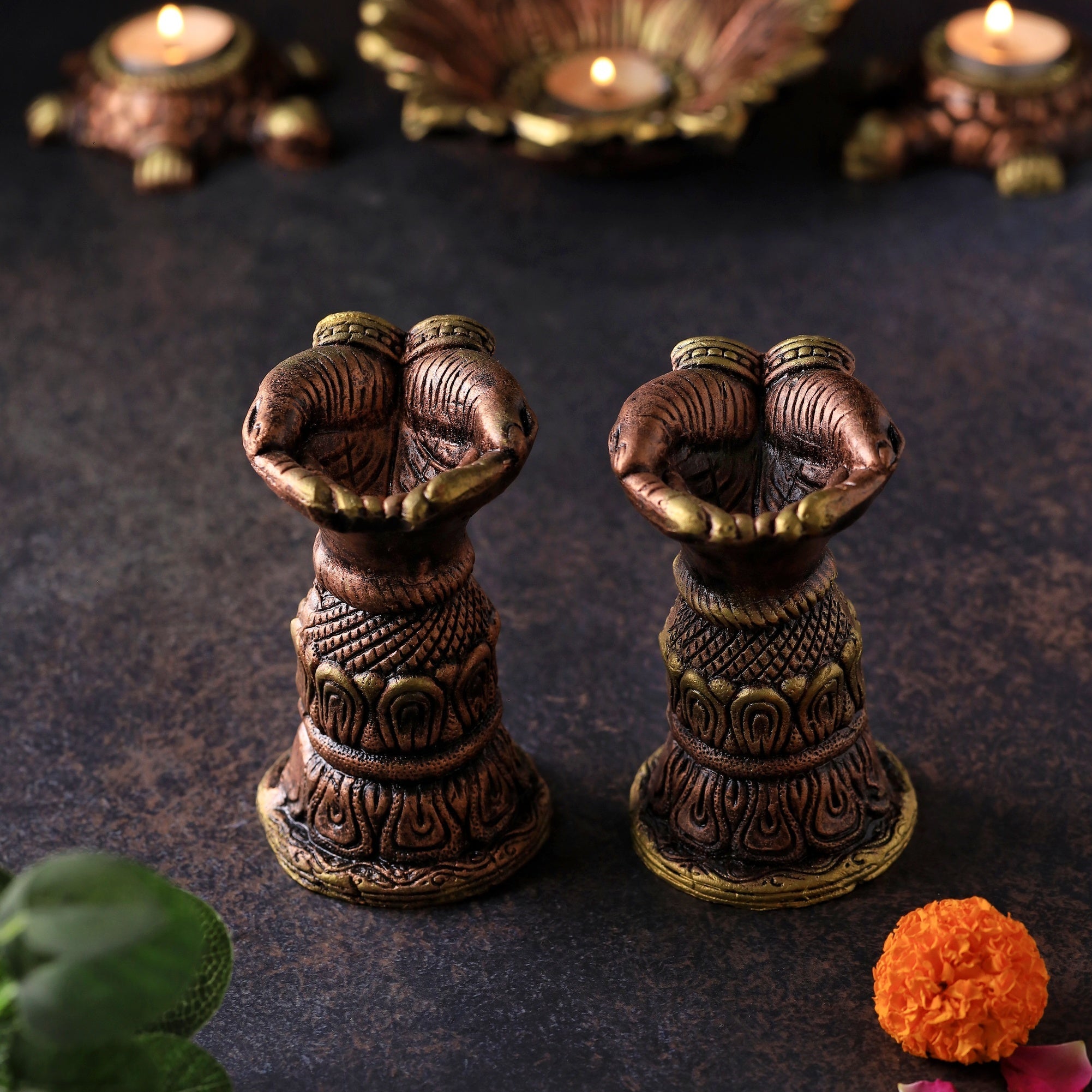Open Hand Set Of 2 - Diwali Decoration & Festival Lighting – Home Decor on Brown Living™. SKU: D56. Img 4.