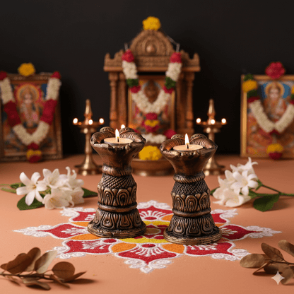 Open Hand Set Of 2 - Diwali Decoration & Festival Lighting – Home Decor on Brown Living™. SKU: D56. Img 3.