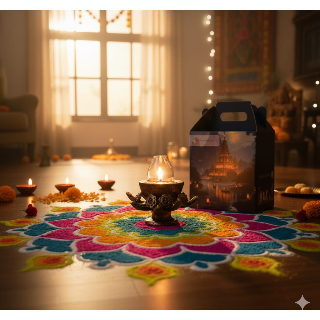 Open Rose Akand Jyot - Diwali Decoration & Festival Lighting – Home Decor on Brown Living™. SKU: D61. Img 4.