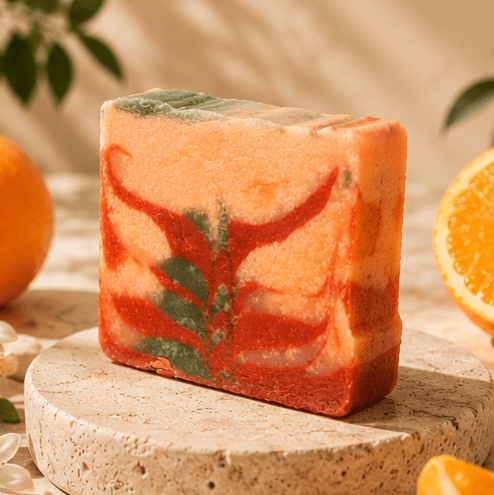 Orange Crush Handmade Soap | Orange Cold Process Bath Soap – Body Soap on Brown Living™. SKU: SN-CP-OC-120. Img 2.