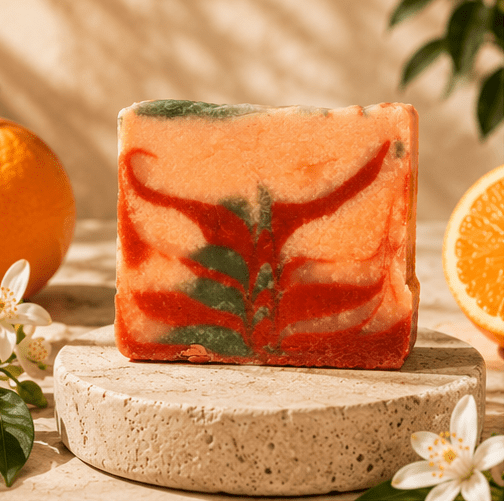 Orange Crush Handmade Soap | Orange Cold Process Bath Soap – Body Soap on Brown Living™. SKU: SN-CP-OC-120. Img 1.
